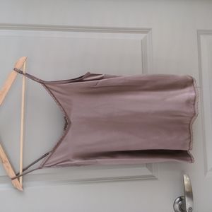 Anthropologie silk and lace cami taupe NWT